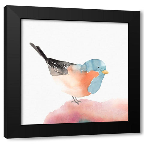 Birdie II Black Modern Wood Framed Art Print by Isabelle Z
