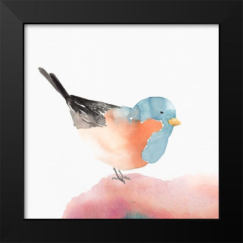 Birdie II Black Modern Wood Framed Art Print by Isabelle Z