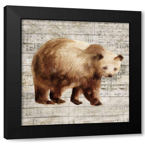 Crossing Bear I  Black Modern Wood Framed Art Print by Isabelle Z