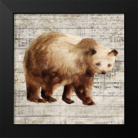 Crossing Bear I  Black Modern Wood Framed Art Print by Isabelle Z