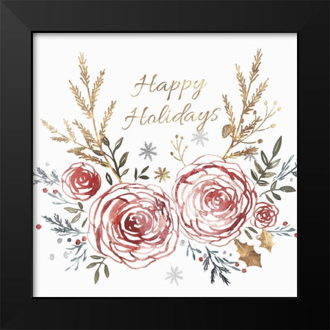 Happy Holiday  Black Modern Wood Framed Art Print by Isabelle Z