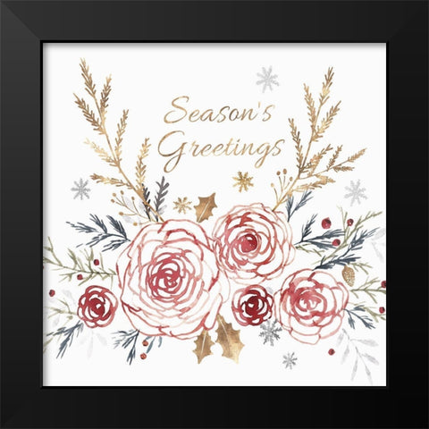 Seaons Greetings  Black Modern Wood Framed Art Print by Isabelle Z