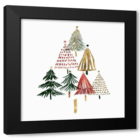 Pine Trees II  Black Modern Wood Framed Art Print with Double Matting by Isabelle Z