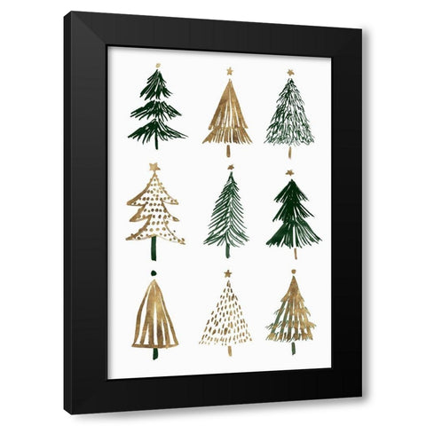 Evergreens II  Black Modern Wood Framed Art Print with Double Matting by Isabelle Z