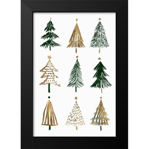 Evergreens II  Black Modern Wood Framed Art Print by Isabelle Z