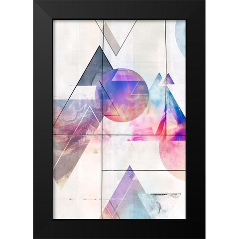 Kaleidescope Shapes I  Black Modern Wood Framed Art Print by Isabelle Z