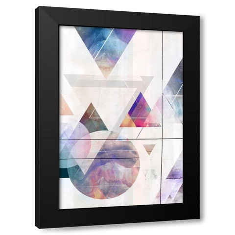Kaleidescope Shapes II  Black Modern Wood Framed Art Print with Double Matting by Isabelle Z