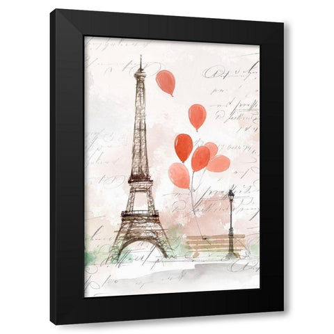 Balloons in Paris  Black Modern Wood Framed Art Print with Double Matting by Isabelle Z