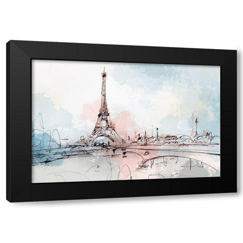 Blushing Paris  Black Modern Wood Framed Art Print with Double Matting by Isabelle Z