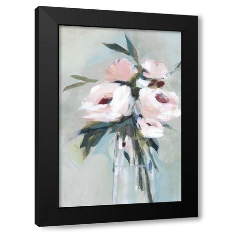 Peonies in a Vase II  Black Modern Wood Framed Art Print with Double Matting by Isabelle Z