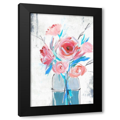 Blue Vase I  Black Modern Wood Framed Art Print with Double Matting by Isabelle Z