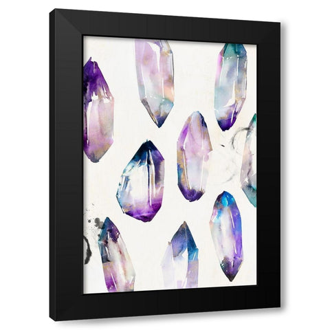 Purple Gemstones II  Black Modern Wood Framed Art Print by Isabelle Z