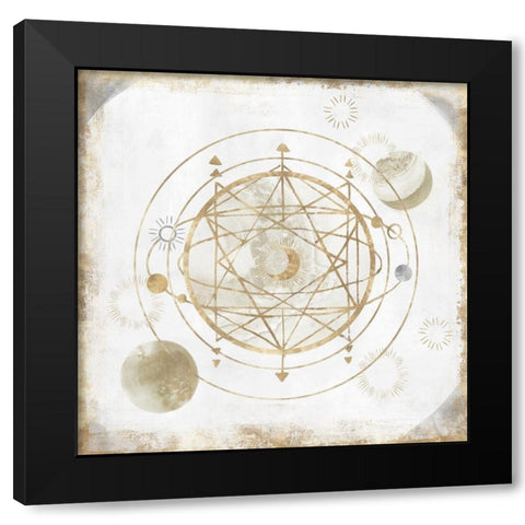 Golden Galaxy II  Black Modern Wood Framed Art Print with Double Matting by Isabelle Z