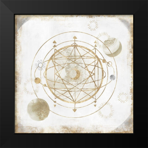 Golden Galaxy II  Black Modern Wood Framed Art Print by Isabelle Z