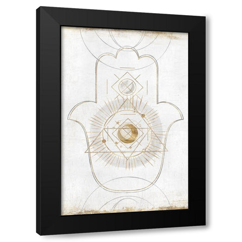 Gold Hamsa II  Black Modern Wood Framed Art Print by Isabelle Z