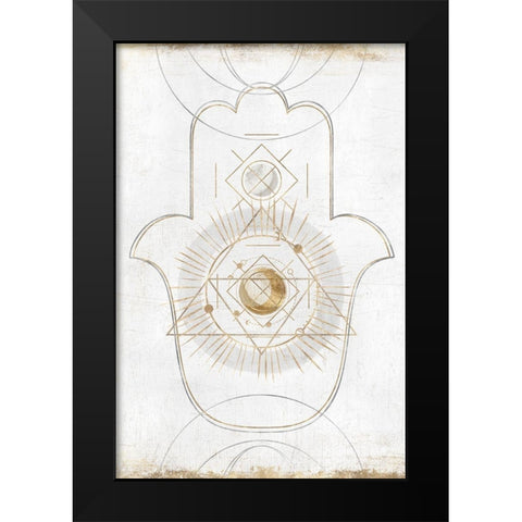 Gold Hamsa II  Black Modern Wood Framed Art Print by Isabelle Z