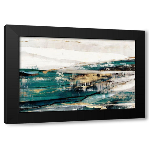Delighted Teal Version  Black Modern Wood Framed Art Print by Isabelle Z
