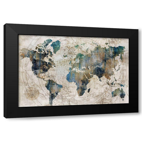 Celestial Map  Black Modern Wood Framed Art Print by Isabelle Z