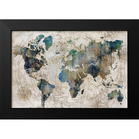 Celestial Map  Black Modern Wood Framed Art Print by Isabelle Z