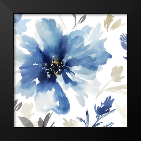Finesse I Indigo Version  Black Modern Wood Framed Art Print by Isabelle Z