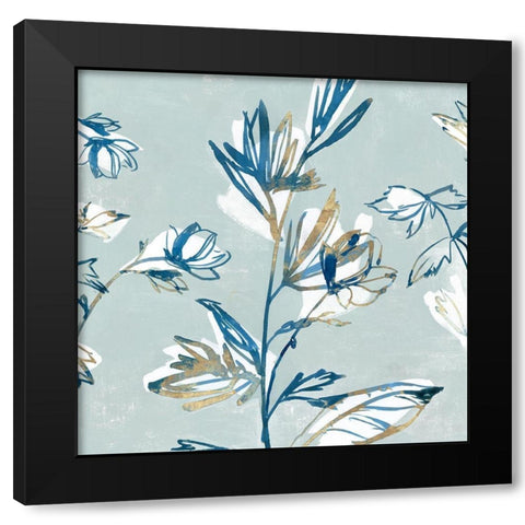 Blossomy I Black Modern Wood Framed Art Print with Double Matting by Isabelle Z