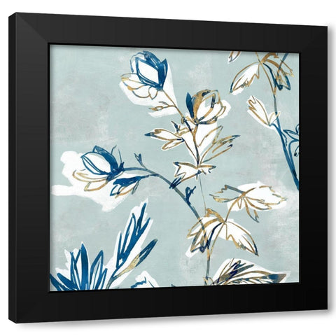 Blossomy II Black Modern Wood Framed Art Print with Double Matting by Isabelle Z