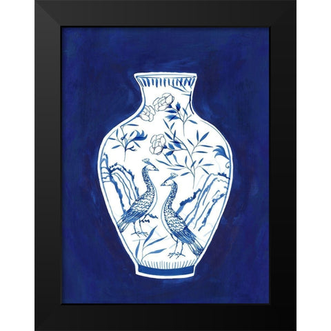 Indgio Porcelain Vase II  Black Modern Wood Framed Art Print by Isabelle Z