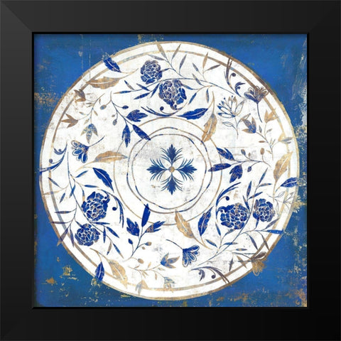 Indgio Porcelain Tile II  Black Modern Wood Framed Art Print by Isabelle Z