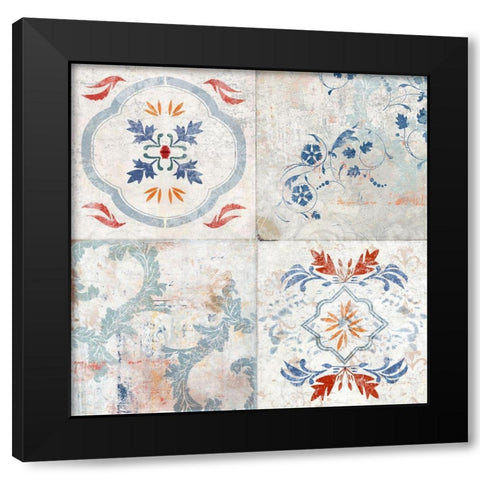 Delicate Motifs I Black Modern Wood Framed Art Print with Double Matting by Isabelle Z