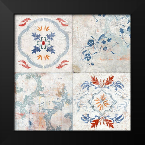 Delicate Motifs I Black Modern Wood Framed Art Print by Isabelle Z