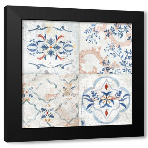 Delicate Motifs II Black Modern Wood Framed Art Print with Double Matting by Isabelle Z