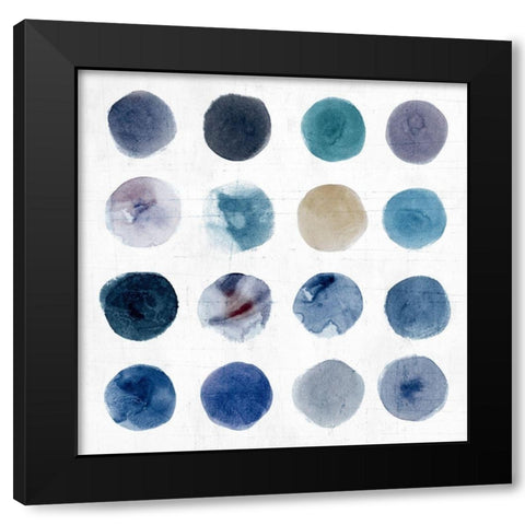 Encompassed Indigo  Black Modern Wood Framed Art Print with Double Matting by Isabelle Z