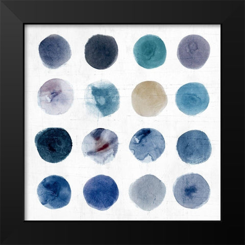 Encompassed Indigo  Black Modern Wood Framed Art Print by Isabelle Z