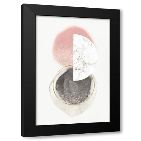 Blushing Geo I  Black Modern Wood Framed Art Print with Double Matting by Isabelle Z