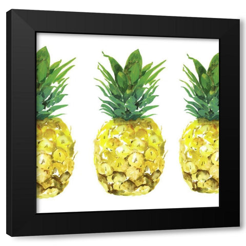 Triple Pineapples  Black Modern Wood Framed Art Print by Isabelle Z