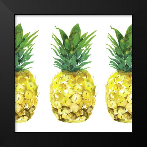 Triple Pineapples  Black Modern Wood Framed Art Print by Isabelle Z