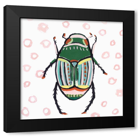 Emerald Beetle  Black Modern Wood Framed Art Print by Isabelle Z
