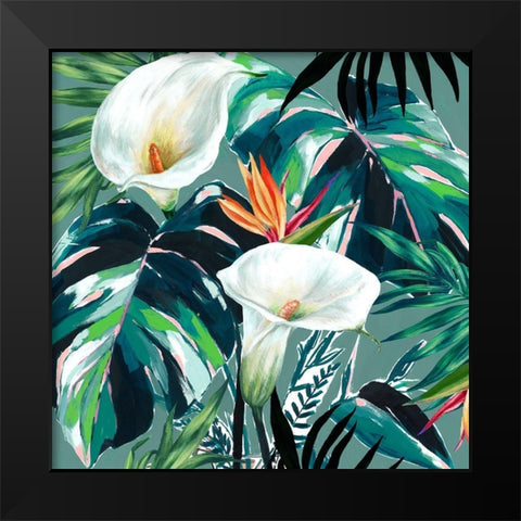 White Lily Paradise  Black Modern Wood Framed Art Print by Isabelle Z