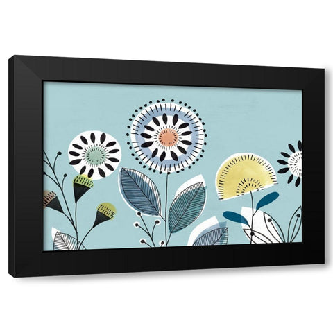 Scandi Florals II  Black Modern Wood Framed Art Print by Isabelle Z