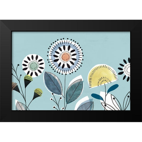 Scandi Florals II  Black Modern Wood Framed Art Print by Isabelle Z
