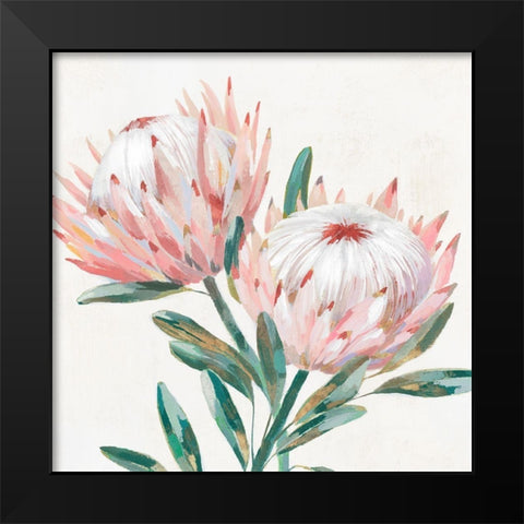 King Protea I Black Modern Wood Framed Art Print by Isabelle Z