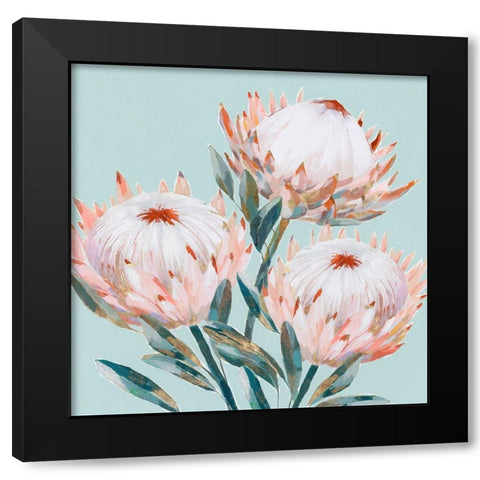 King Protea II Mint Version  Black Modern Wood Framed Art Print with Double Matting by Isabelle Z