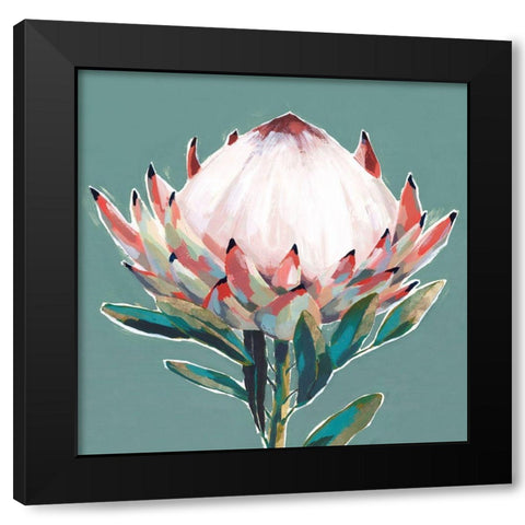 Blooming King Protea  Black Modern Wood Framed Art Print by Isabelle Z