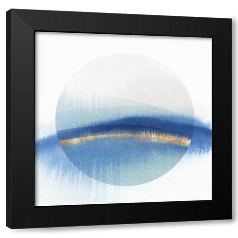 Indigo Eclipse I  Black Modern Wood Framed Art Print with Double Matting by Isabelle Z