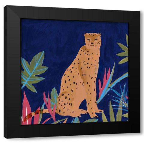 Cheetah II  Black Modern Wood Framed Art Print with Double Matting by Isabelle Z