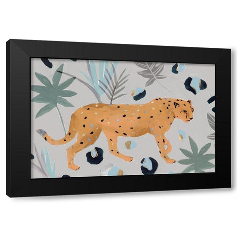 Walking Cheetah I  Black Modern Wood Framed Art Print by Isabelle Z
