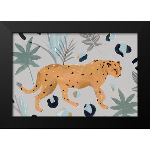 Walking Cheetah I  Black Modern Wood Framed Art Print by Isabelle Z