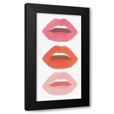 Red Lips I  Black Modern Wood Framed Art Print with Double Matting by Isabelle Z