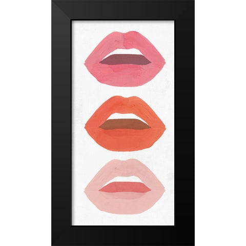 Red Lips I  Black Modern Wood Framed Art Print by Isabelle Z