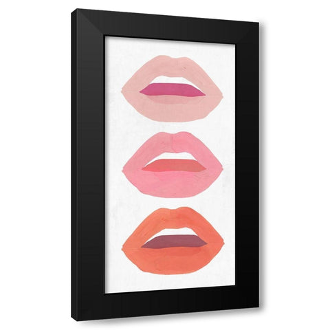 Red Lips II   Black Modern Wood Framed Art Print by Isabelle Z